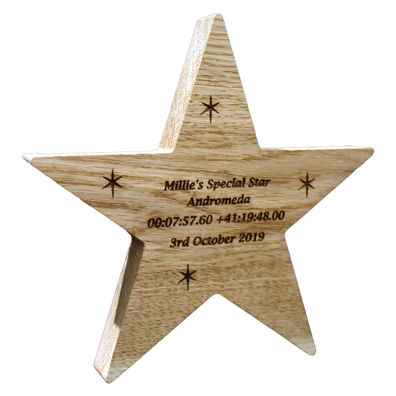 Engraved Wooden Star